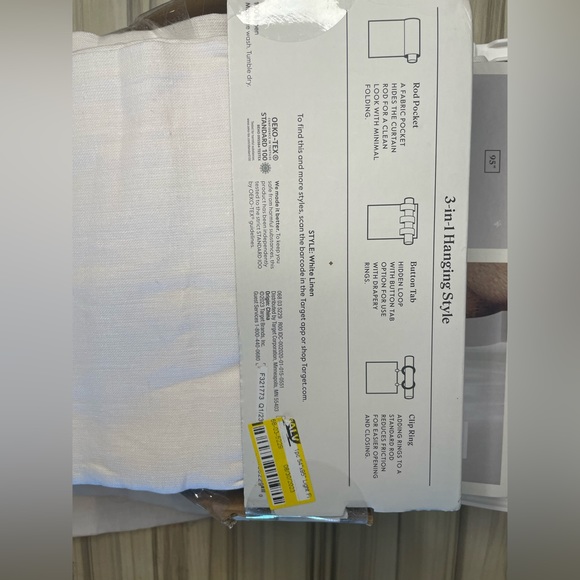 1Panel Light Filtering Linen Window Curtain Panel - Threshold - Picture 6 of 8